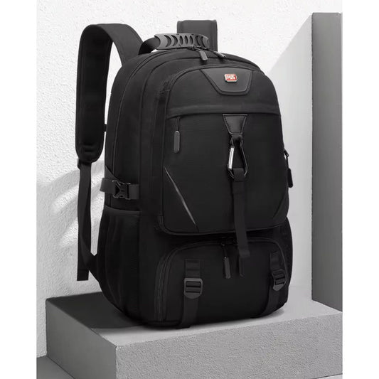 Mochila De Viaje Y Trabajo Impermeable Expandible 45l Negra Negro Liso