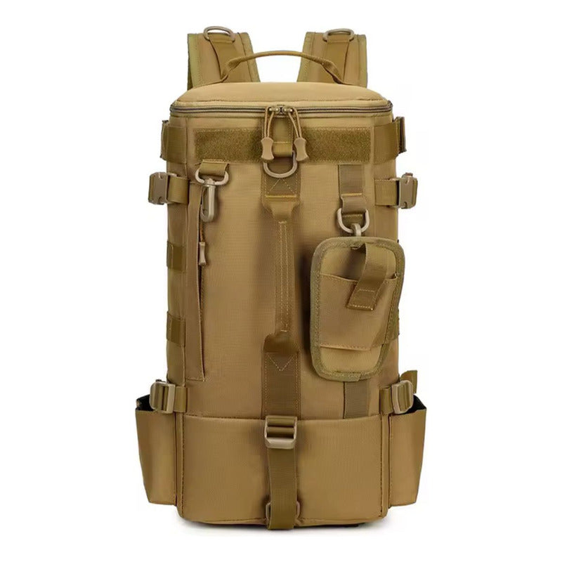 Mochila Para Pesca Camping Multifunción Impermeable Grande Caqui Liso