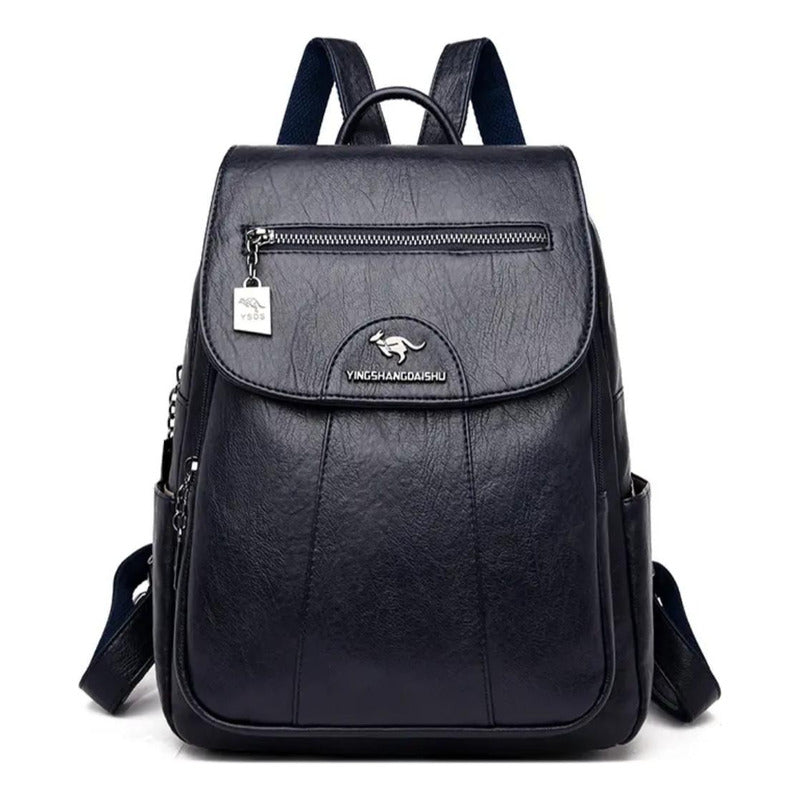 Mochila Eco Cuero Dama Mujer Bolso Impermeable Solapa 2