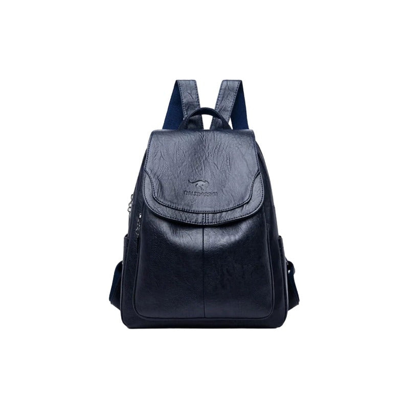 Mochila Dama Bolso Mujer Cuerina Eco Cuero Bolsillo Solapac3