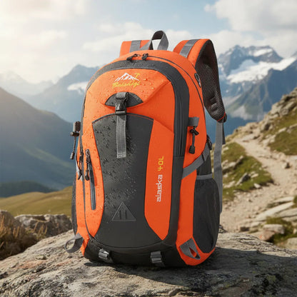Mochila Deportiva Impermeable Reforzada Camping Trekking 40l Naranja Liso